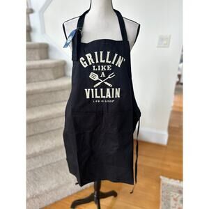 NWT Life is Good Grillin' Like a Villain Cooking Chef Apron Knee Length
